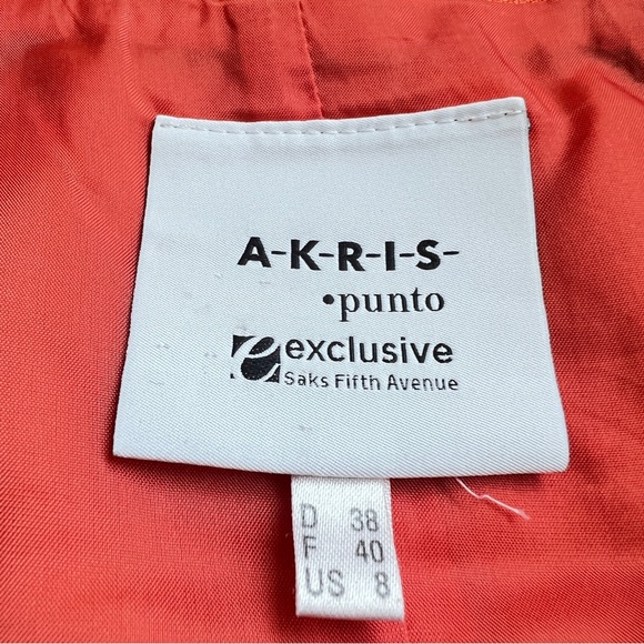 Akris Punto Exclusive Saks Fifth Avenue Elegant Orange/Red Sleeveless Dress - Picture 3 of 8